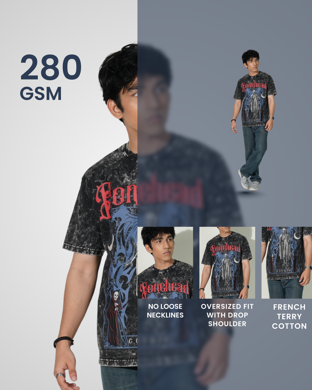 Bonehead Acid-Washed Tee